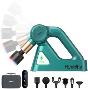 HEYCHY Deep Tissue Percussion Massage Gun with Adjustable Amplitude for Muscle Relief, Professional Handheld Massager for Neck, Back, Shoulder, Leg, Ideal for Men, Athletes, Green