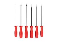 TEKTON Long Hard Handle Screwdriver Set, 6-Piece (#1-#3, 3/16-5/16 in.) | DRV42025 | Made in USA