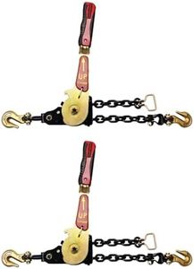 2 Pack 5/16"-3/8" Easy Ratchet Chain Binders with Grab Hooks