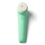 Fancii Facial Cleansing Brush with Self Cleaning Station, Rechargeable & Waterproof - Electric Face Scrubber for Gentle Exfoliation and Deep Scrubbing - 2 Exfoliating Brush Heads, Skylar (Green)