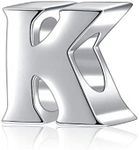 SOUKISS Alphabet Letter K Charms Bead Authentic 925 Sterling Silver Letter Initial A-z Alphabet Beads for Women Bracelets Necklace(K)