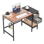 40 inch Office Desk with Two Non Woven Drawers, Computer Writing Desk Work Table for Bedroom, Home, Office, Kid Student Study Desk for Dorm Room