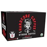 Hardcore Single Serve Coffee Pods for Keurig K Cup Brewers, High Caffeine, Strong Roast, 10 Count
