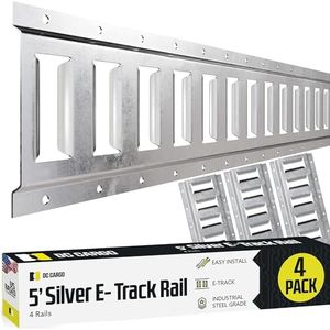 E Track Tie Down Rail Kit 5' (4 Pack) for Garages, Vans, Trailers, Motorcycle Tie Downs, ATV Mountings - ETrack Bar Rails – Galvanized Steel - Secure Cargo & Heavy Loads Up to 2,000 lbs
