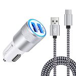 [5.4A/30W] Fast Car Charger Type C 6ft Cable for Google Pixel 9 Pro XL Fold, LG Stylo 4 5 6 G5 G6 G7 G8 G8X V20 V30 V40 V50 V60 ThinQ, LG Velvet 5G, Wing 5G, LG K51 K52 K61 K62 K71 K92 K42 K41S K51S