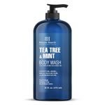 Botanic Hearth Tea Tree Oil and Mint Body Wash | Refreshing Cleanser for Skin with Natural Antiseptic and Cooling Mint | 16 fl oz