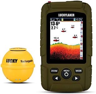 LUCKY Portable Sonar Fish Finder Boat Depth Fishing Fish Finders Waterproof Handheld Wireless Fishing Finder Kayak Transducer Depth Finders for Ice Fishing Sea