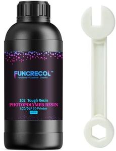 FUNCRECOL Tough Resin,365-405nm Photopolymer Resin with High Precision and High Toughness Fast UV-Curing 3D Printer Resin for LCD/DLP 3D Printing, White 1000G