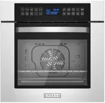 Empava 24" Electric Convection Single Wall Oven 10 Cooking Functions Deluxe 360° ROTISSERIE with Sensitive Touch Control in Stainless Steel, Silver