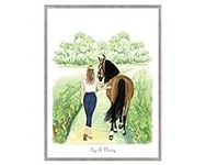 Personalised Horse Gift for Girls,Horse Gifts,Horse Art,Horse riding gift,Horse Memorial, Horse wall art, Horse Picture, Birthday gift UNFRAMED V2 Available in 5"x7",A5,8"x10",A4,A3