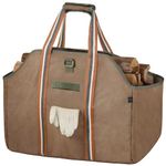 BONTHEE Firewood Carrier Bag Waxed Canvas Waterproof Extra Large Log Carrier Holder Freestanding Tote Bag for Firewood - Brown