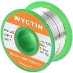 WYCTIN 303 Lead Free Rosin Core Solder Wire for Electrical Soldering and DIY 0.0237 inches(0.6mm) 0.11bs