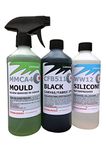 Convertible roof cleaner kit, fabric soft top dye, mould remover and water-sealer