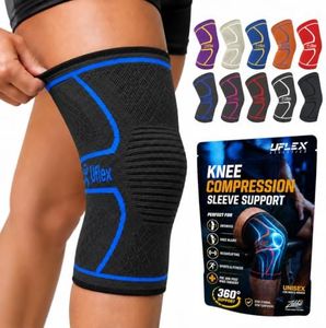 UFlex Athletics Knee Brace Sleeve Men & Women (Single/L:19"-21.5"/Blue)