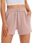 PINSPARK Sports Pants Women Short Summer Running Pants High Waist Sports Shorts Running Shorts with Pockets Short Pants Quick-Drying Sports Shorts Running Shorts for Fitness Gym Yoga Pink