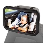 LUSSO GEAR Baby Backseat Mirror for Car - Largest and Most Stable Mirror with Premium Matte Finish - Crystal Clear View of Infant in Rear Facing Car Seat - Secure and Shatterproof