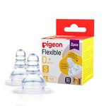 Pigeon Peristaltic Nipple S,For 0+ Month Babies,BPS Free,BPA Free,Pack of 2