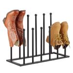 Free Standing Shoe Boot Rack, Black Tall Boots Metal Shoe Racks for Closet, Entryway, Bedroom, Patio, Porch, Hallway, 6 Pairs Cowboy Boot Shoe Organizer Holder, Housen Solutions