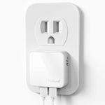 Nekmit Flat USB C Wall Charger, 47W Dual Ports USB C Charger Block, PPS Fast Charging USB C Wall Plug for iPhone 15/15 Pro/15 Pro Max, Galaxy, MacBook Air, iPad, AirPods and More (White)