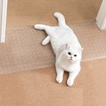Uross Carpet Protector for Pets - Cat Carpet Protector for Doorway, Anti Scratch Under Door Cat Scratch Protector Mat, Easy to Cut Plastic Carpet Scratch Stopper, Cat Scratch Guard Carpet 3.6FT*2PCS