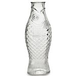 Glass Water Pitcher | Fish & Fish glassware by Paola Navone | Wine Carafe Decanter 28.74 fl oz | Clear Bottle Container for hot and cold Drinks | Beverage Dispenser for Fridge | Suitable as Vase