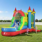 Albott Commercial Bounce House, Inflatable Bouncer with Air Blower, Jumping Castle with Slide, Outdoor Indoor Bouncy Castle with 100% PVC Material for Kids 3-12 (252×139×122in)