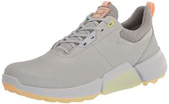 ECCO Women's Biom Hybrid 4 Gore-tex Waterproof Golf Shoe, Concrete/Peach Nectar, 10-10.5