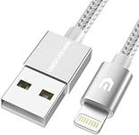 UNBREAKcable iPhone Charger Cable - [Apple MFi Certified] 3.3ft/1m Double Nylon Braided Apple Charger USB Fast Charging Cable for iPhone 11 Pro XS Max X XR 8 7 6 Plus 6s SE, iPad, iPod - Silver Grey