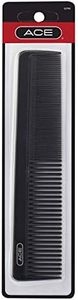 Ace Hair Dressing Comb - 7.5 Inch, Black - Great for All Hair Types - Fine Comb Teeth for Thin to Medium Hair