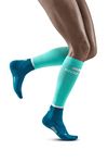 CEP - THE RUN COMPRESSION SOCKS TALL for women | Long running socks in ocean/teal with compression | Regenerating compression socks for women | Size IV | L