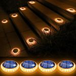 WILLED Solar Step Lights Outdoor, Warm White Solar Deck Lights IP65 Waterproof, Solar Powered Step Lights for Stairs, Post Cap, Fence, Driveway, Walkway, Pathway, Patio, Garden, 4 Pack