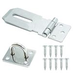 SZXMDKH Door Padlock Hasp, 3 Inch Stainless Steel Hasp and Staple Shed Lock Latch Heavy Duty Gate Security for Window Cabinet Pet Cage Crate,Silver