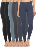 Felina | Velvety Soft Lightweight Leggings | Moisture Wicking | Yoga | 6 Pack (Gray Days, X-Small)