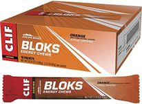 CLIF BLOKS - Orange Flavour with Caffine - Energy Chews - Non-GMO - Plant Based - Fast Fuel for Cycling and Running - Quick Carbohydrates and Electrolytes - 60g. (18 Count)