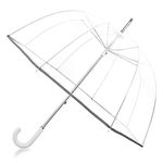 Kung Fu Smith Kung Fu Smith 52 Inch Bubble Clear Umbrella, Bulk Large Adult Windproof Dome Rain Umbrella