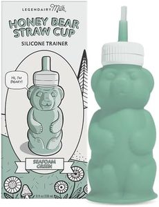 Legendairy Milk Honey Bear Straw Cup Silicone for Babies (Green), 8 oz. Dishwasher Safe, Food Grade Silicone, Honeybear Sippy Cup for Ages 4+ Months