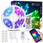 20M/65ft Bluetooth LED Strip Light, LUXONIC Smart RGB LED Light Strip with Bluetooth APP Control, Music Sync Flexible RGB Color Changing LED Light with 40-Key IR Remote for Home Decoration