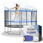 Trampoline Sprinkler for Kids - Outdoor Backyard Summer Fun - Trampoline Water Sprinkler 14-16 ft Round - Premium Trampoline Accessories - Water Park for Boys & Girls by ThrillZoo - Extra Long Hose