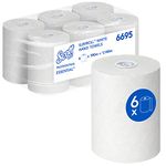 Scott Essential Slimroll Rolled Hand Towels 6695 - Rolled Paper Towels - 6 x 190m White Paper Towel Rolls (1,140m total)