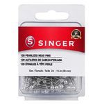 Singer Pearlized Ball Head Straight Pins, 120-Count