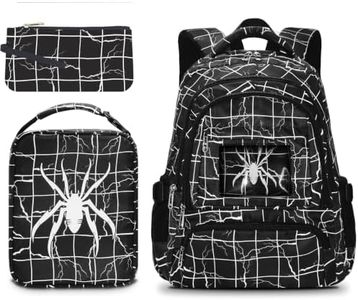 FunnyGifts Red and Black 17 in Boys Kids Backpacks School Bookbag for Elementary Kindergarten Preschool Mochila Para Niños 4 5 6 7 8 9 10 11 12