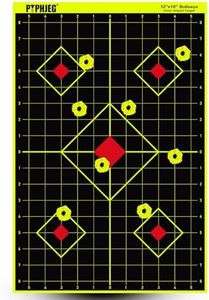 PTPHJEG 12"x18" Splash-Design Shooting Targets - Bright Fluorescent Yellow Pops Instantly (50 Pack)