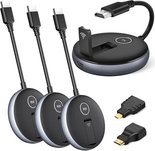 Wireless HDMI- One Transmitter and Three Receivers- G9R Extender Kit, Wirelessly Simultaneous Expansion, 50M/165FT @60Hz, 5.8G/2.4G Plug and Play- Stream Video from Laptop to Multi-TVs/Monitors