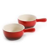 Crock-Pot 22oz Artisan Stoneware Soup Bowl w/Handle, 2-Pack, Red Gradient