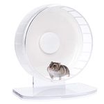 Niteangel Super-Silent Hamster Exercise Wheels - Quiet Spinner Hamster Running Wheels with Adjustable Stand for Dwarf Syrian Hamsters Gerbils Mice Or Other Small Animals (White, Small)