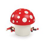 Genuine Fred Merry Mushroom Herb Grinder, Red/White, 3 inches