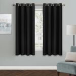 MYSKY HOME Blackout Window Curtain for Bedroom, Grommet Thermal Insulated Room Darkening Home Decoration Drape, W52 x L63 Inch, 1 Panel, Black