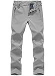 TBMPOY Women's Winter Ski Snow Pants Skiing Snowboarding Fleece Lined Insulated Work Hiking Waterproof Zipper Pockets CA Light Gray S