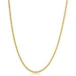 Kooljewelry 14k Yellow Gold Filled 2.1 mm Rope Chain Necklace (22 inch) For Men