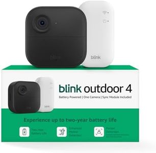 Blink Outdoor 4 – Wireless smart security camera, two-year battery life, 1080p HD day and infrared night live view, two-way talk. Sync Module Core included – 1 camera system